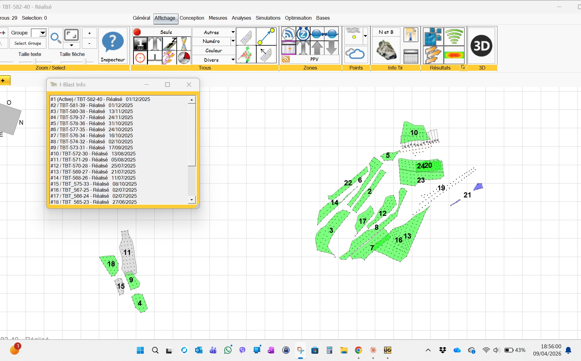 Multiple blast display