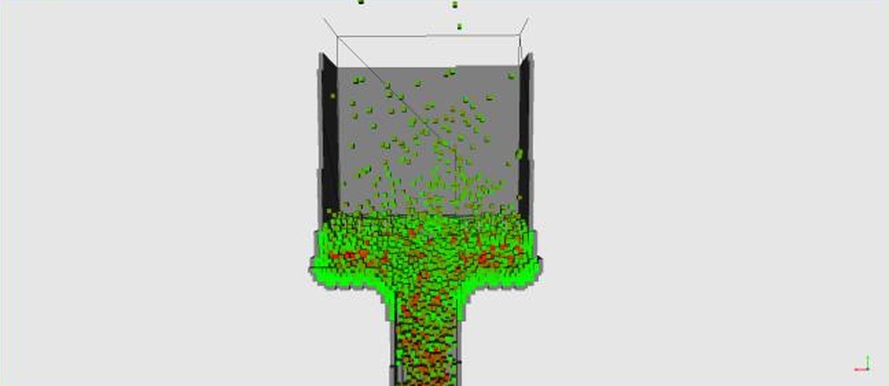 Simulation du mouvement de la matière dans la chambre confinée